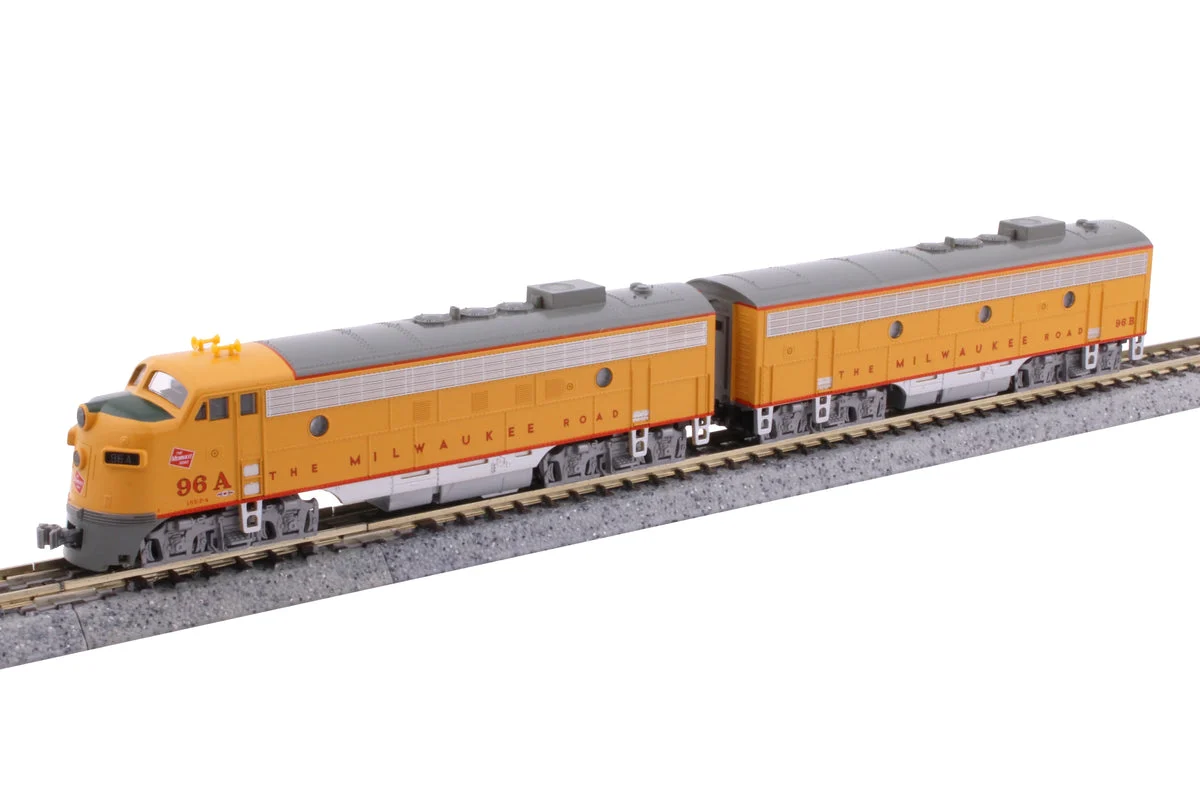 N KATO EMD FP7A Milwaukee Road Locomotive Two-Pack Post 1955 Scheme