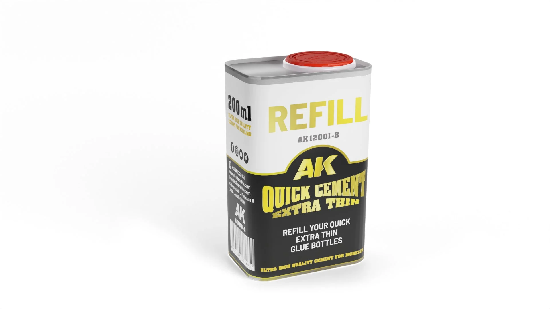 AK Interactive Quick Cement Extra Thin Cement 250 ml Refill - 12001-B