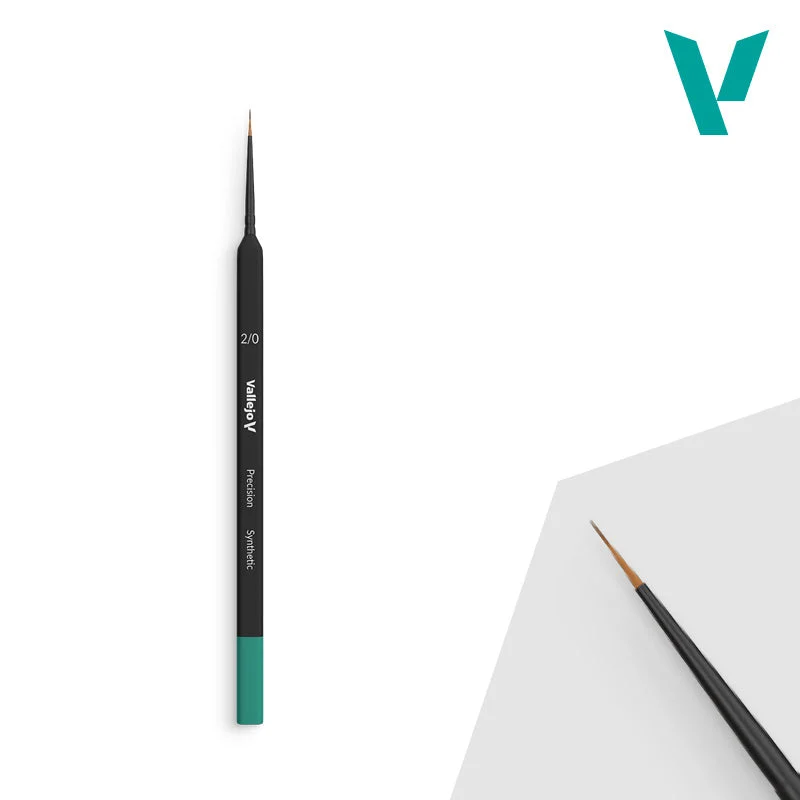 Vallejo Precision. Round Synthetic Brush, Triangular Handle No. 2/0