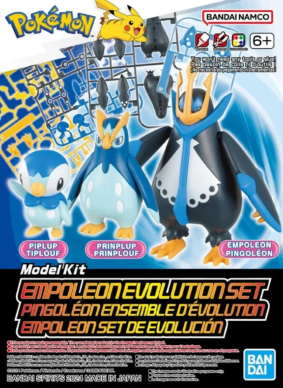 Pokemon Series 6 Empoleon Evolution Set Model Kit - Bandai Namco