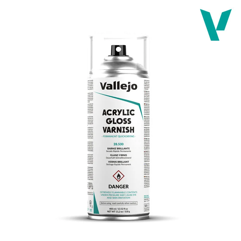 Vallejo Gloss Spray Varnish 400ml Spray Can