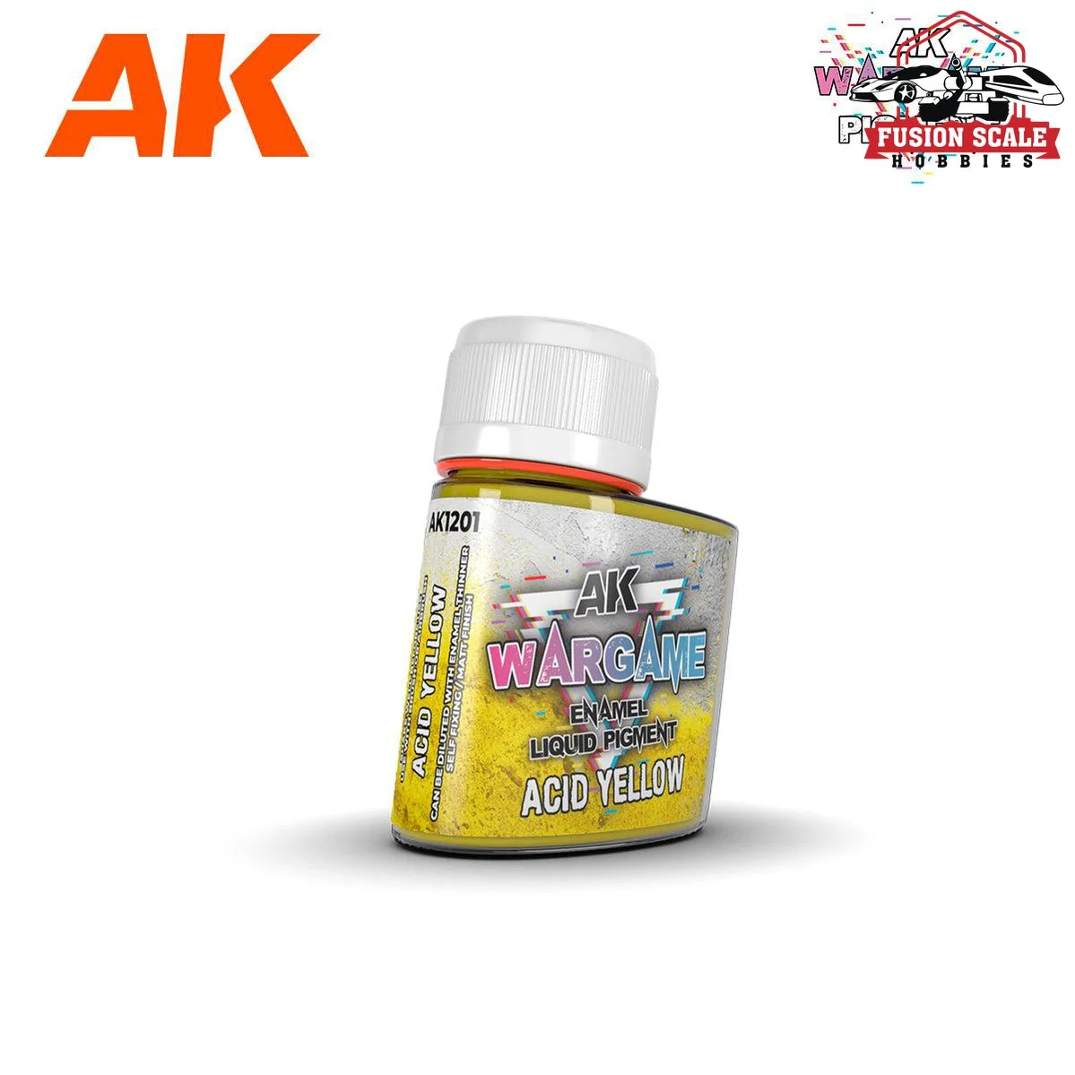 AK Interactive Wargame Enamel Liquid Pigments Acid Yellow 35ml