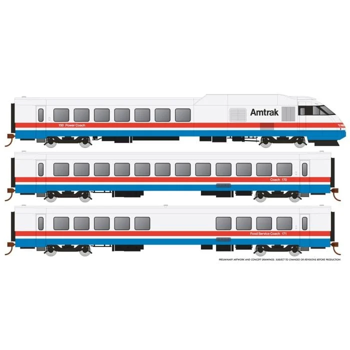 Rapido HO RTL Turboliner (DC/Silent): 5-Car Set #3: Phase III Early - 025002