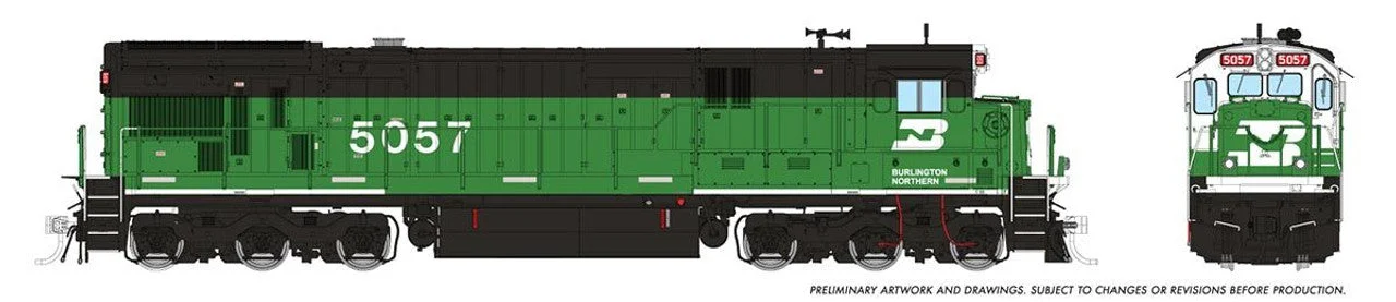 Rapido HO Burlington Northern 'Whiteface' BN GE C36-7 #5057 DCC Ready - RAP42103