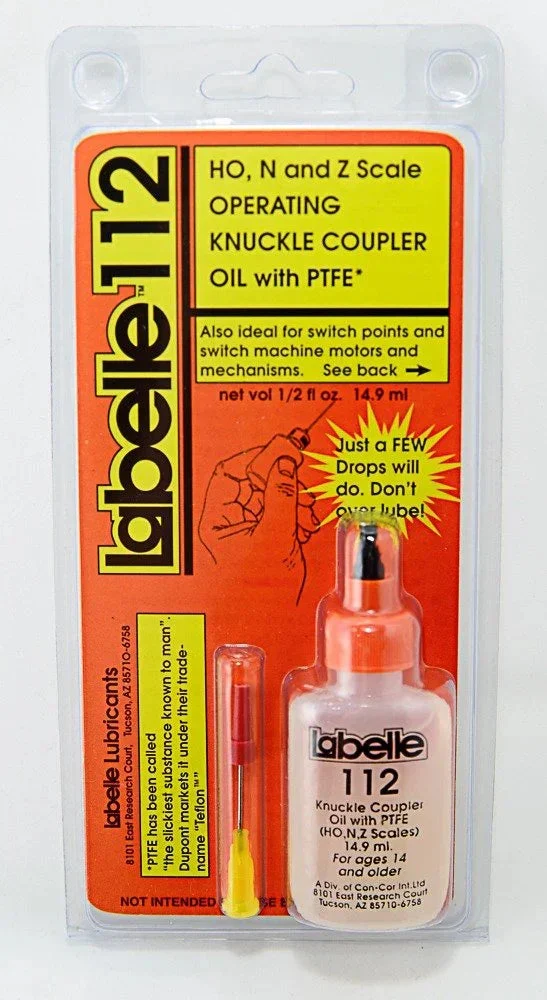 Labelle #112 Coupler & Track Mechanism Oil with PTFE – For N, Z, and HO Scale Model Trains - Labelle-Lubricants