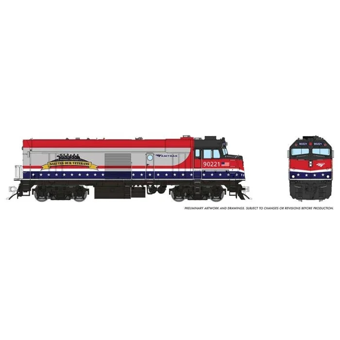 Rapido HO Scale Amtrak Veterans 90208 NPCU Cabbage With Esu LokSound and DCC
