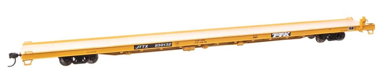 Walthers Mainline HO Trailer-Train JTTX #930132 (yellow, black; General Service) 89' Channel Side Flatcar