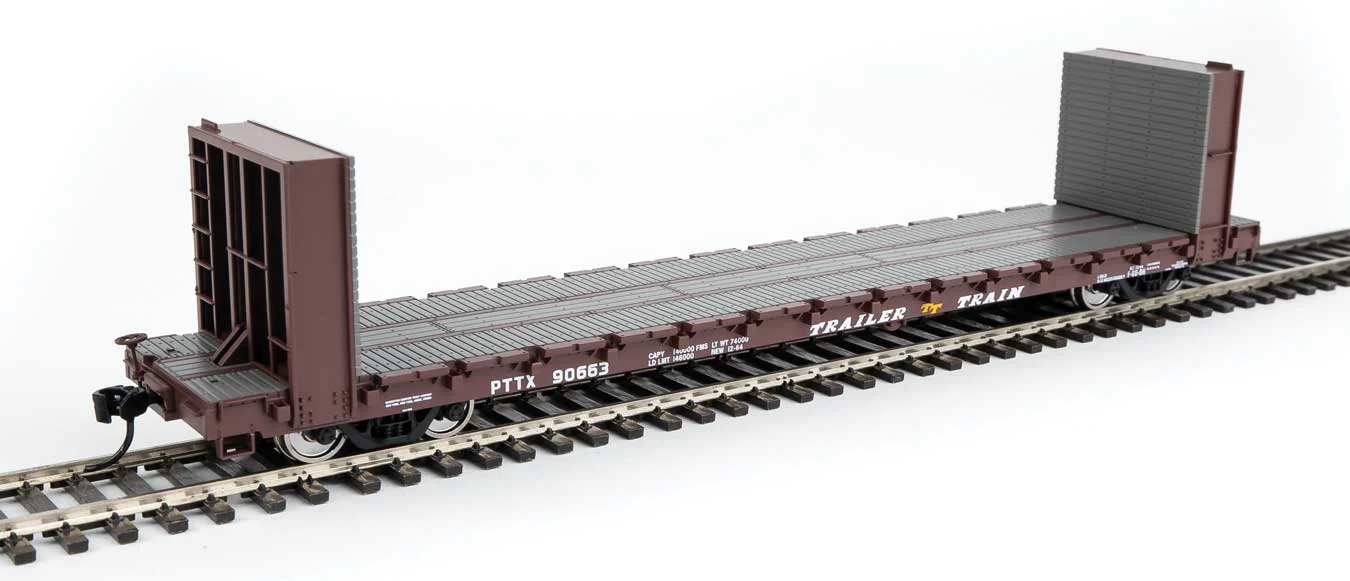 Walthers Mainline HO TTX #90663 60' PS Bulkhead Flatcar 48' IL - 910-5876