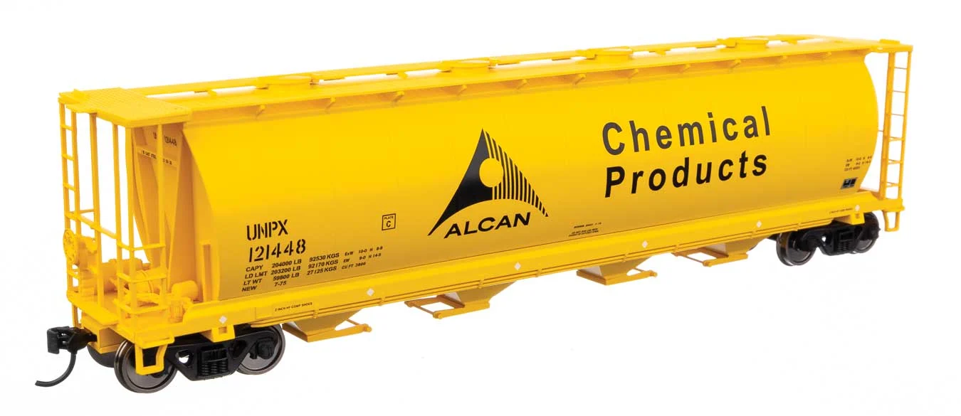 Walthers Mainline HO 59' Cylindrical Hopper Alcan UNPX #121448- 910-7870