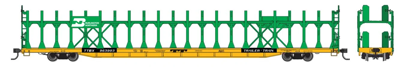 Walthers Mainline HO BN #963903 89' Bi-Level Open Autorack - 910-8029