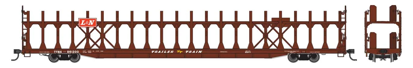 Walthers Mainline HO L&N #961200 89' Bi-Level Open Autorack - 910-8041
