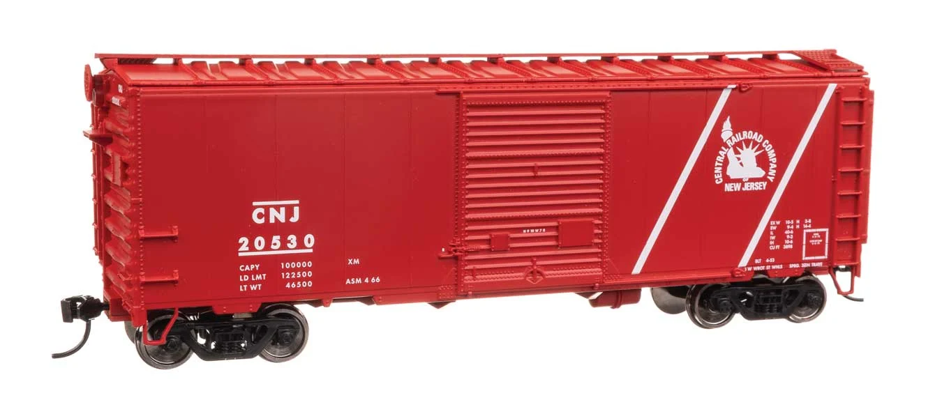 Walthers Mainline HO Central of New Jersey #20530 40' ACF Welded Boxcar w/8' Youngstown Door