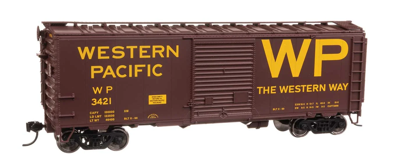 Walthers Mainline HO Western Pacific #3421 40' ACF Welded Boxcar w/8' Youngstown Door