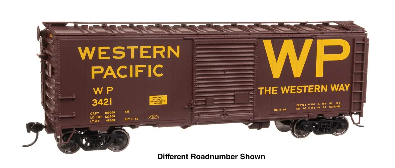 Walthers Mainline HO Western Pacific #3423 40' ACF Welded Boxcar w/8' Youngstown Door