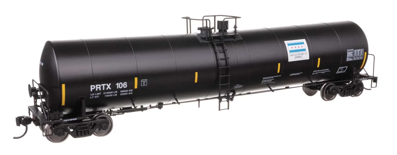 Walthers Mainline HO Scale Chicago Ashphalt PRTX #106 Trinity 25,000-Gallon Tank Car