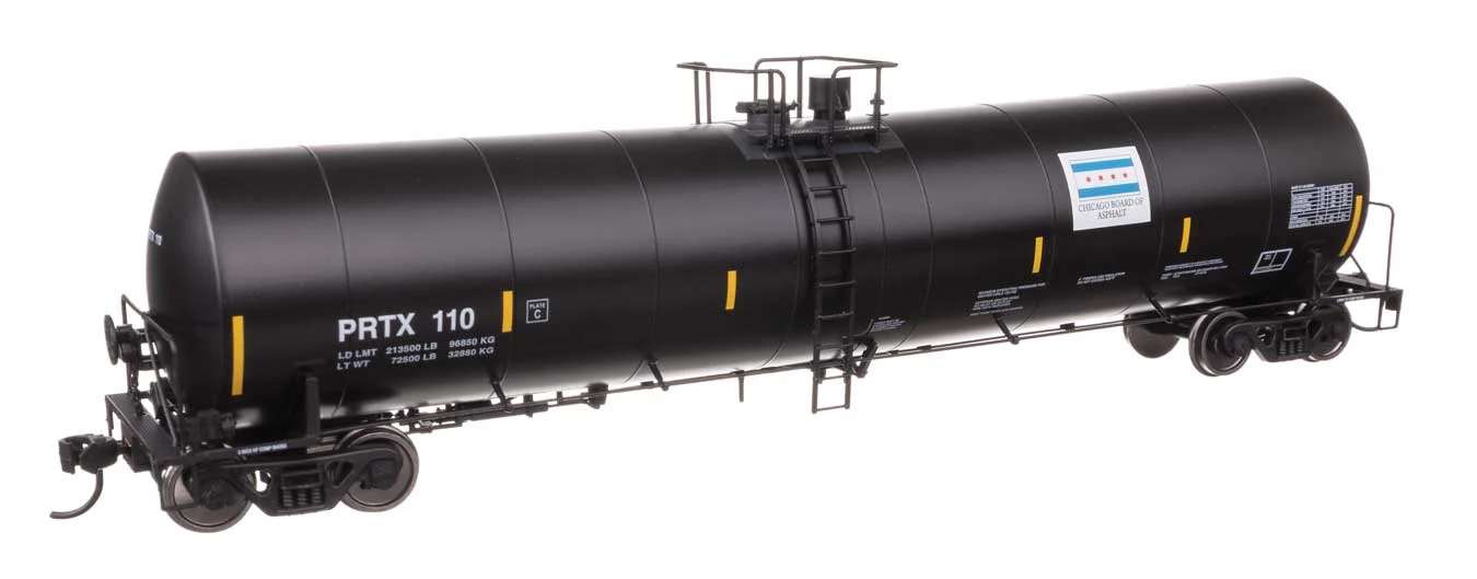 Walthers Mainline HO Scale Chicago Ashphalt PRTX #110 Trinity 25,000-Gallon Tank Car