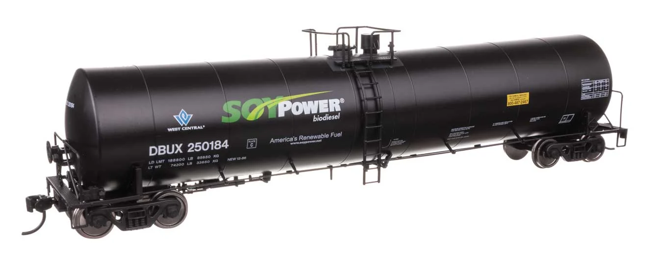 Walthers Mainline HO Scale Soy Power DBUX #250184 Trinity 25,000-Gallon Tank Car