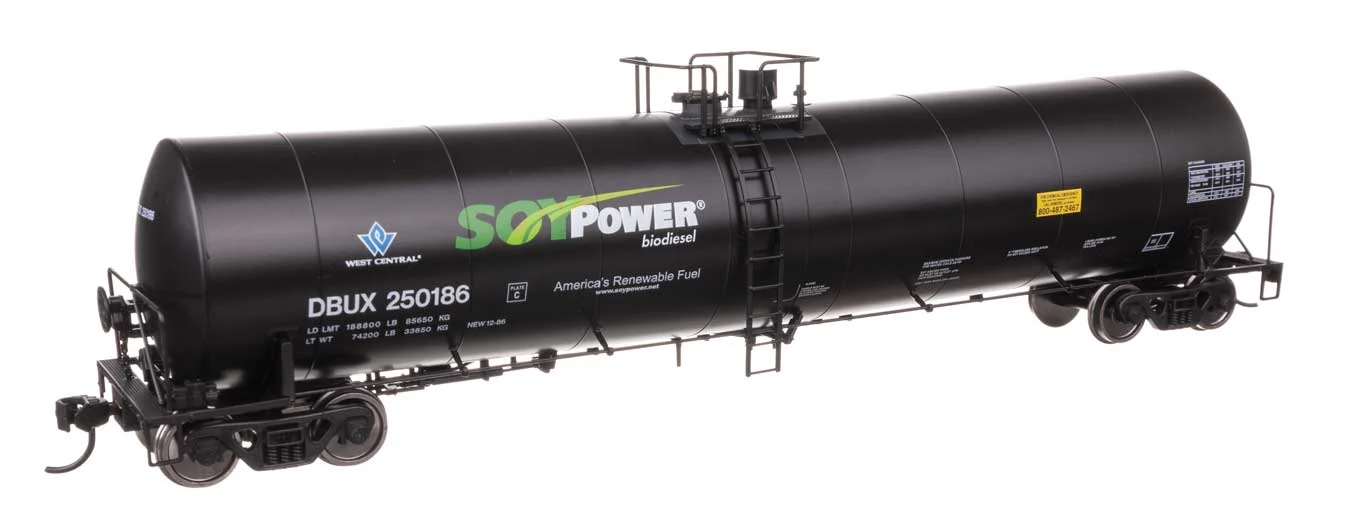Walthers Mainline HO Scale Soy Power DBUX #250186 Trinity 25,000-Gallon Tank Car
