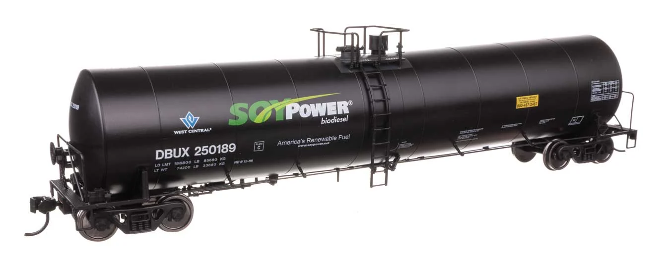 Walthers Mainline HO Scale Soy Power DBUX #250189 Trinity 25,000-Gallon Tank Car