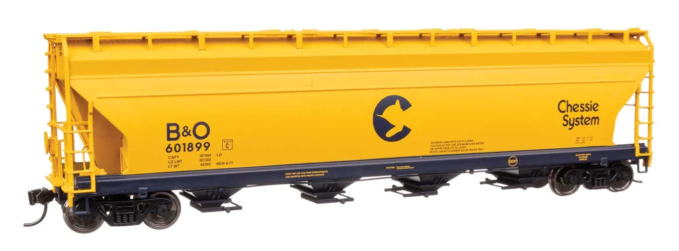 Walthers Mainline HO Chessie System B&O #601899 ACF 5250 4-Bay Centerflow Covered Hopper
