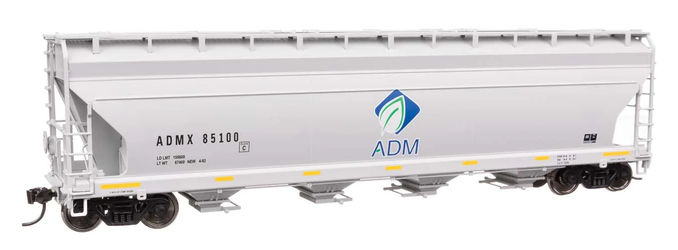 Walthers Mainline HO Archer Daniels Midland #85100 ACF 5250 4-Bay Centerflow Covered Hopper
