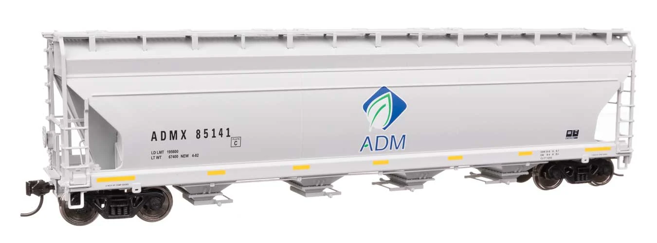Walthers Mainline HO Archer Daniels Midland #85141 ACF 5250 4-Bay Centerflow Covered Hopper