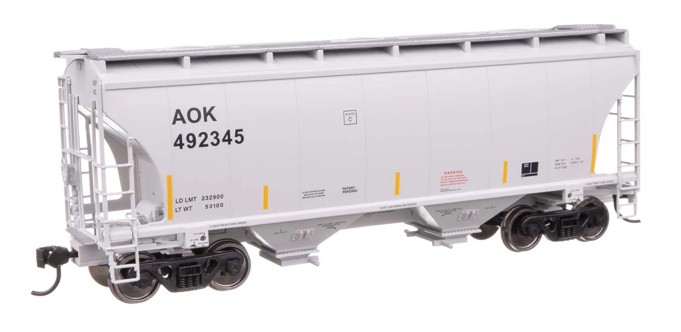 Walthers Mainline HO Scale AOK Arkansas Oklahoma Railroad #492345 Trinity 39' 2 Bay Covered Hopper