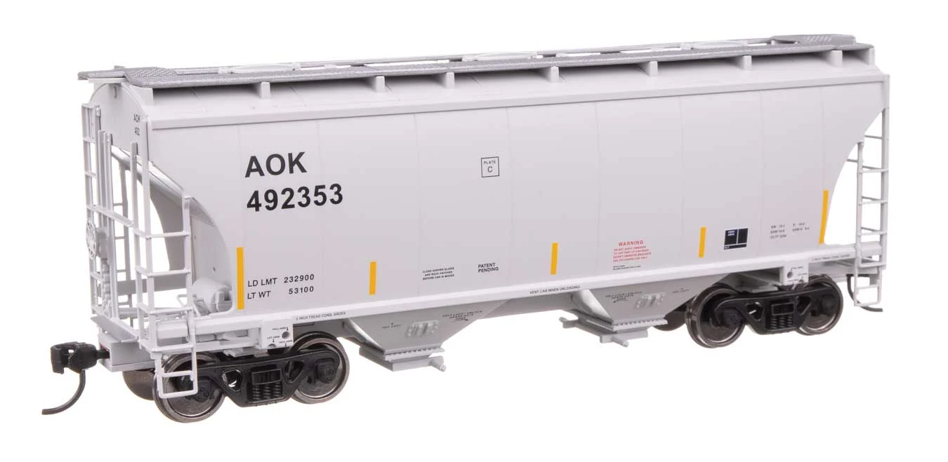 Walthers Mainline HO Scale AOK Arkansas Oklahoma Railroad #492353 Trinity 39' 2 Bay Covered Hopper