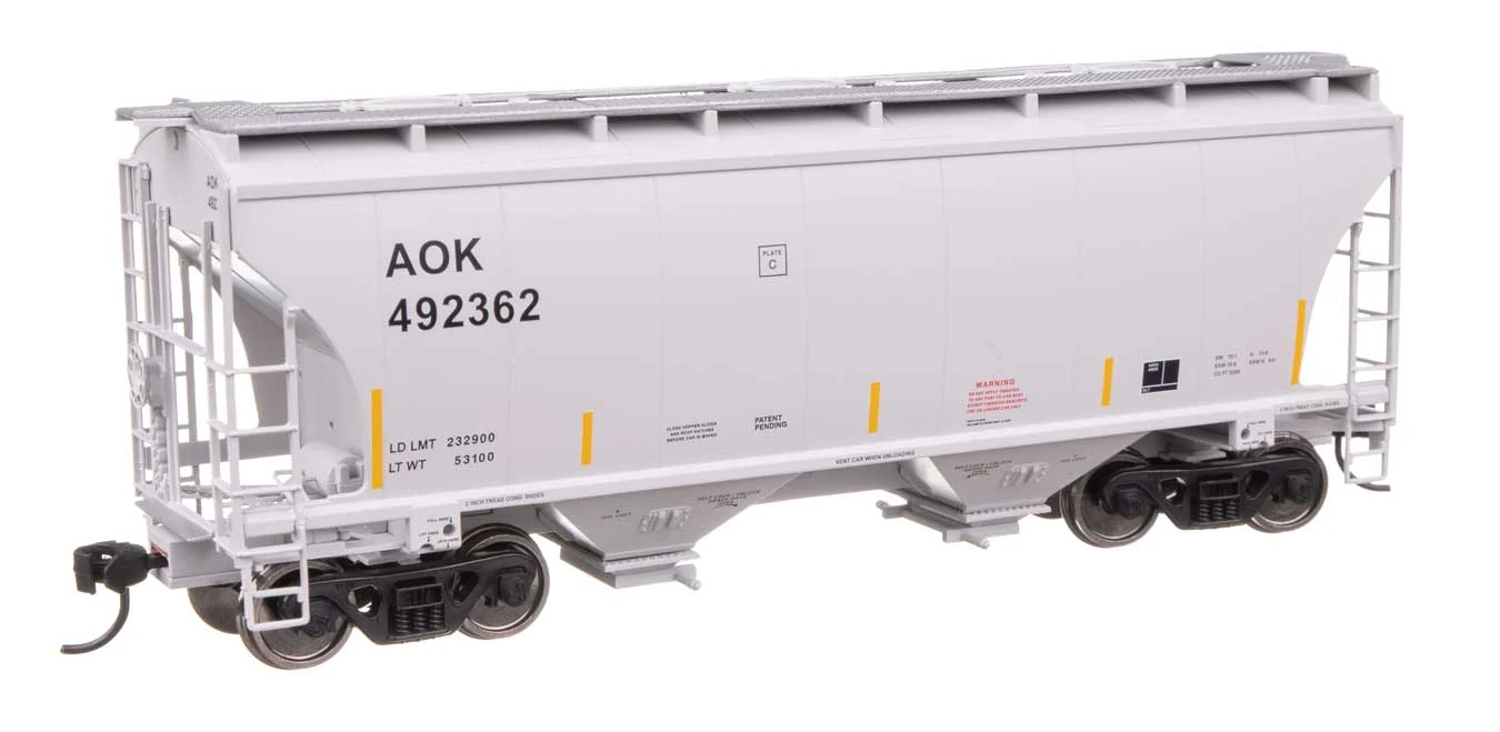 Walthers Mainline HO Scale AOK Arkansas Oklahoma Railroad #492362 Trinity 39' 2 Bay Covered Hopper