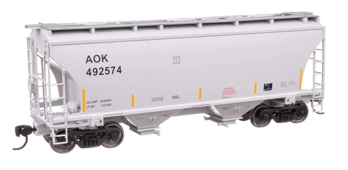 Walthers Mainline HO Scale AOK Arkansas Oklahoma Railroad #492574 Trinity 39' 2 Bay Covered Hopper