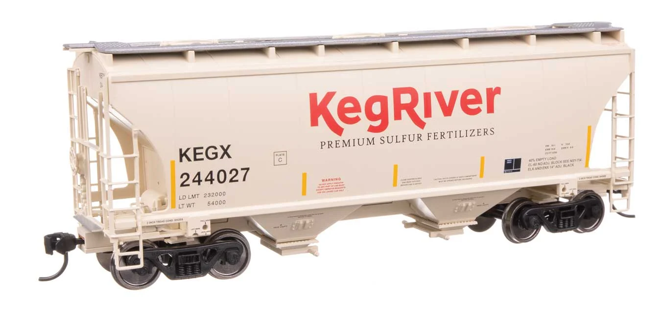 Walthers Mainline HO Scale KEGX Keg River #11266 Trinity 39' 2-Bay Covered Hopper