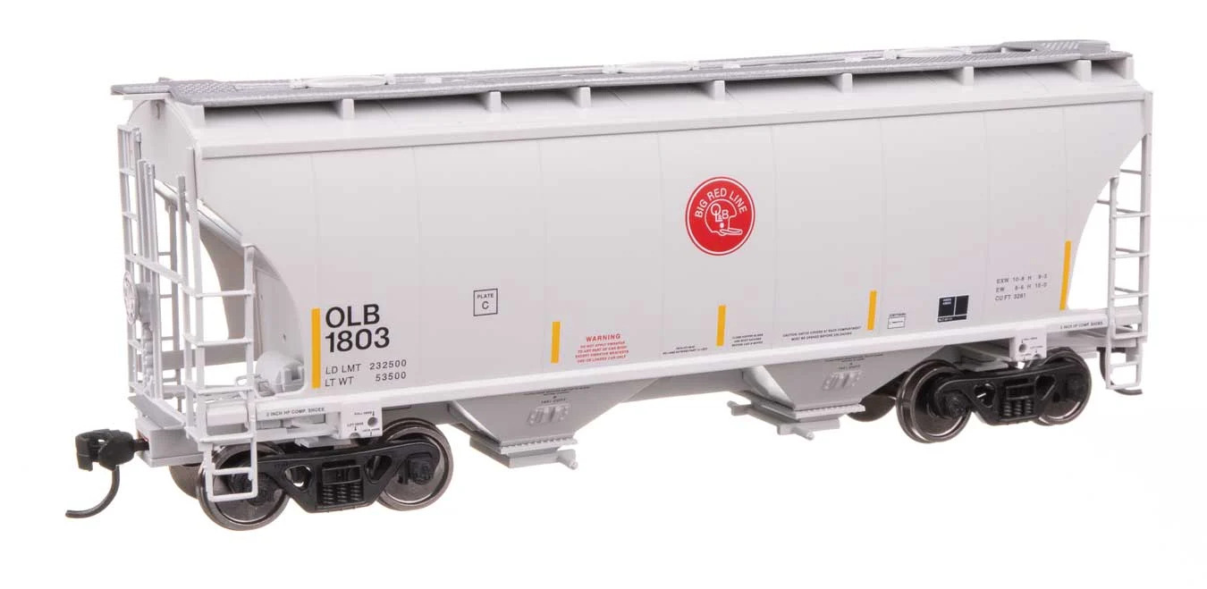 Walthers Mainline HO Scale OLB Omaha Lincoln & Beatric Railway #11266 Trinity 39' 2-Bay Covered Hopper