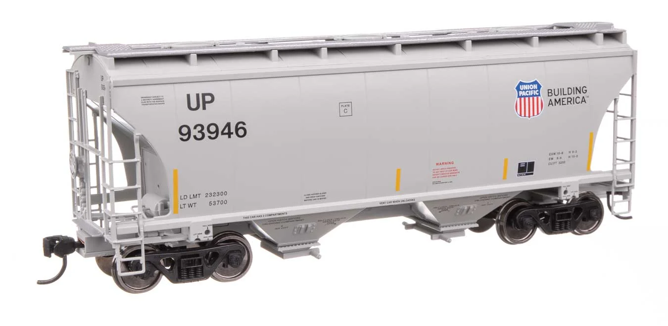Walthers Mainline HO Scale UP Union Pacific #93987 Trinity 39' 2 Bay Covered Hopper