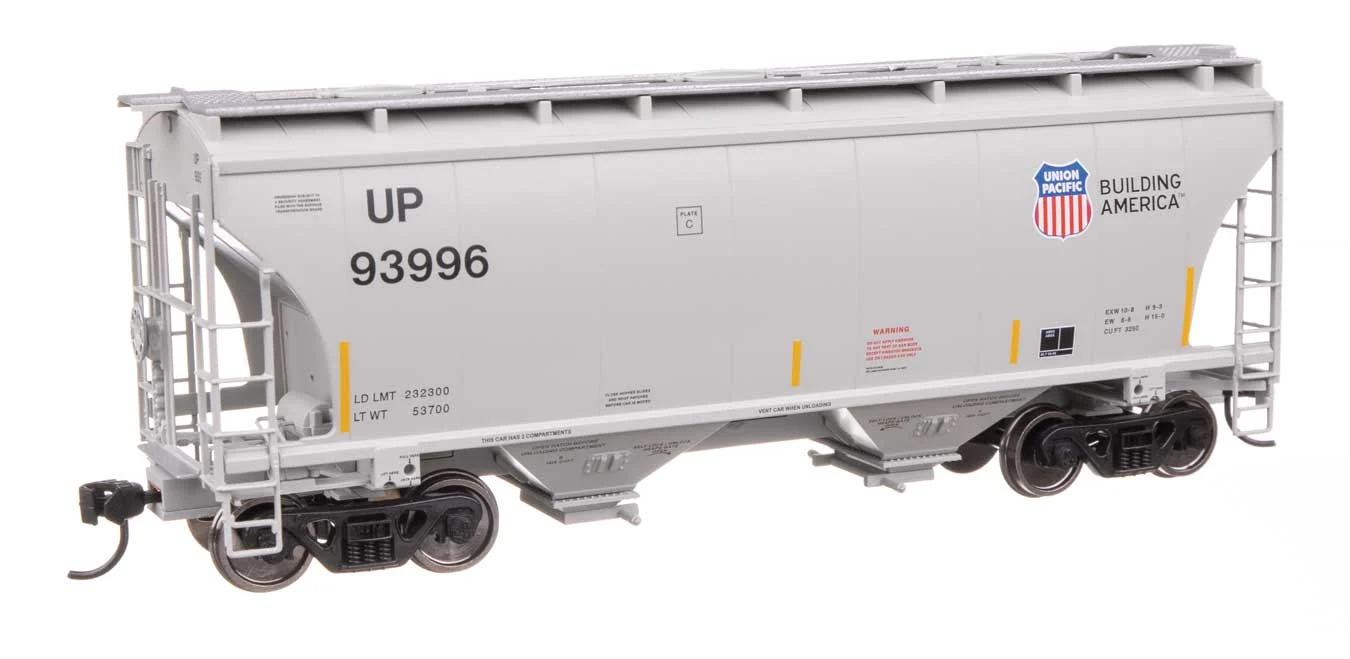 Walthers Mainline HO Scale UP Union Pacific #93996 Trinity 39' 2 Bay Covered Hopper