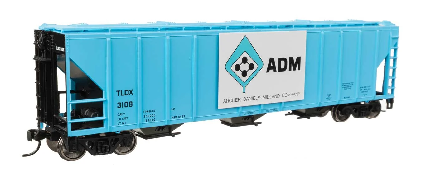 Walthers Mainline HO Archer Daniels Midland #3108 50' Pullman-Standard PS2-CD 4427 3-Bay Covered Hopper