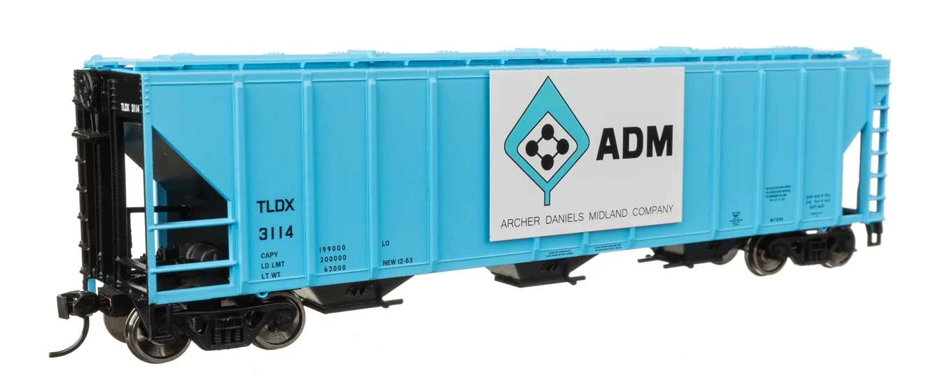 Walthers Mainline HO Archer Daniels Midland #3114 50' Pullman-Standard PS2-CD 4427 3-Bay Covered Hopper