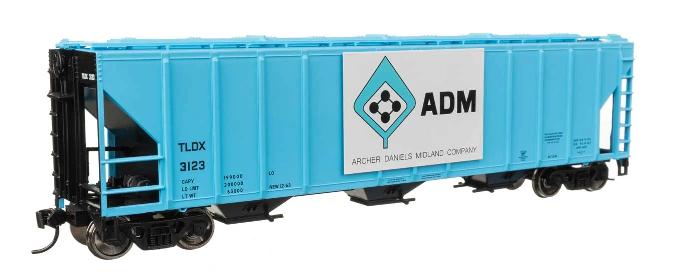 Walthers Mainline HO Archer Daniels Midland #3123 50' Pullman-Standard PS2-CD 4427 3-Bay Covered Hopper