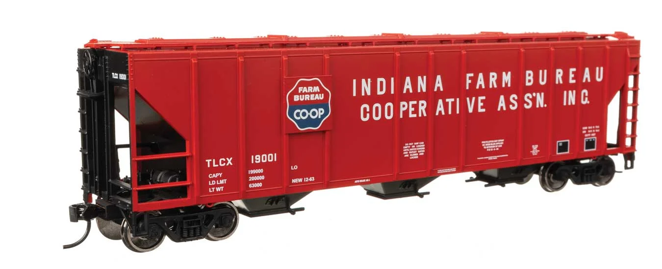 Walthers Mainline HO Indiana Farm Bureau TLCX #19001 50' Pullman-Standard PS2-CD 4427 3-Bay Covered Hopper