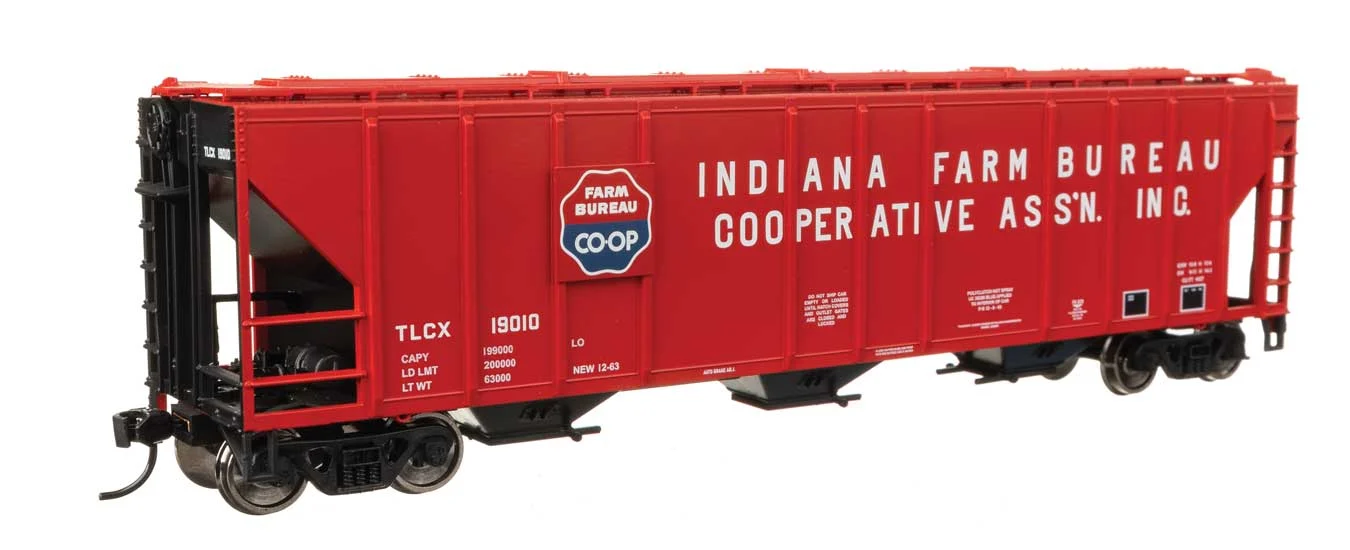 Walthers Mainline HO Indiana Farm Bureau TLCX #19010 50' Pullman-Standard PS2-CD 4427 3-Bay Covered Hopper