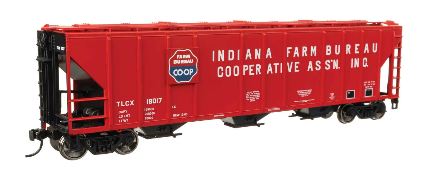 Walthers Mainline HO Indiana Farm Bureau TLCX #19017 50' Pullman-Standard PS2-CD 4427 3-Bay Covered Hopper