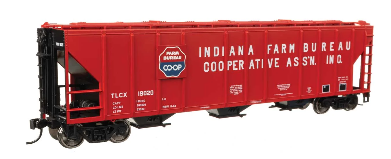 Walthers Mainline HO Indiana Farm Bureau TLCX #19020 50' Pullman-Standard PS2-CD 4427 3-Bay Covered Hopper