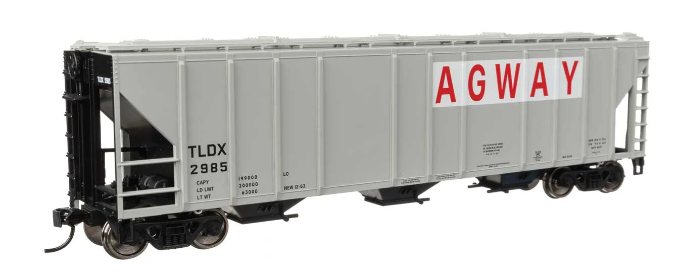Walthers Mainline HO Agway TLDX #2985 50' Pullman-Standard PS2-CD 4427 3-Bay Covered Hopper