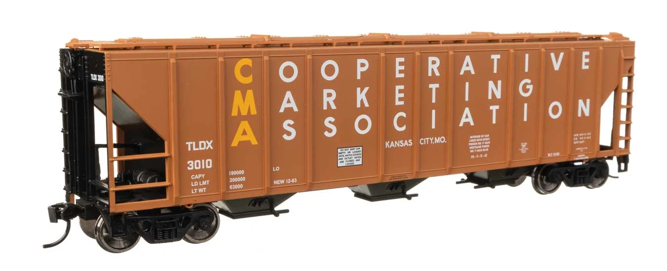 Walthers Mainline HO CMA TLDX #3010 50' Pullman-Standard PS2-CD 4427 3-Bay Covered Hopper