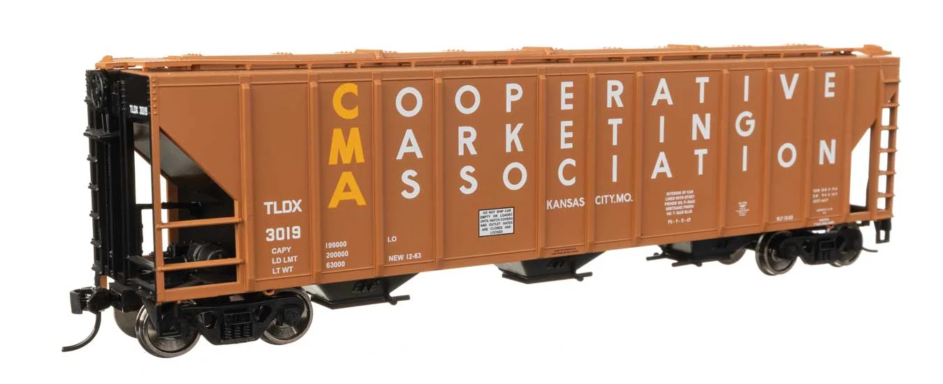 Walthers Mainline HO CMA TLDX #3019 50' Pullman-Standard PS2-CD 4427 3-Bay Covered Hopper