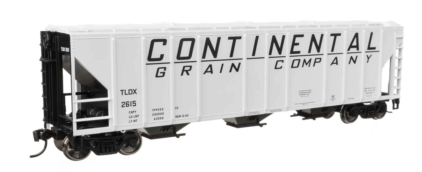 Walthers Mainline HO Continental Grain Co TLDX #2615 50' Pullman-Standard PS2-CD 4427 3-Bay Covered Hopper