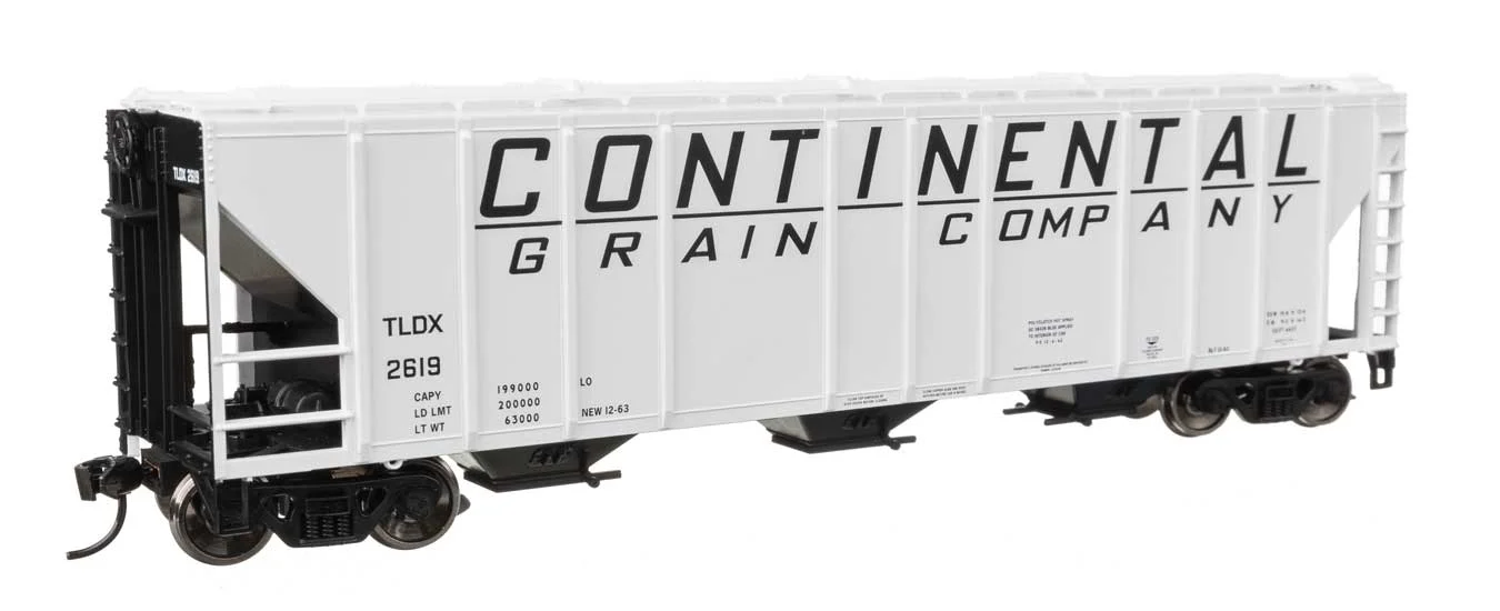 Walthers Mainline HO Continental Grain Co TLDX #2619 50' Pullman-Standard PS2-CD 4427 3-Bay Covered Hopper