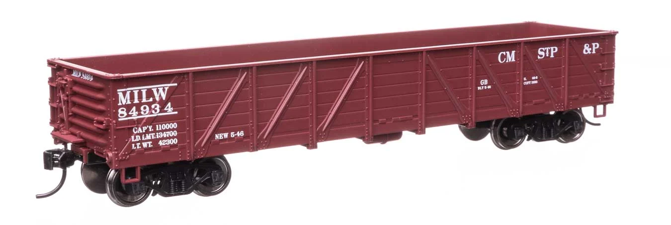Walthers Mainline HO Milwaukee Road #84934 40' 50-Ton Drop Bottom Gondola