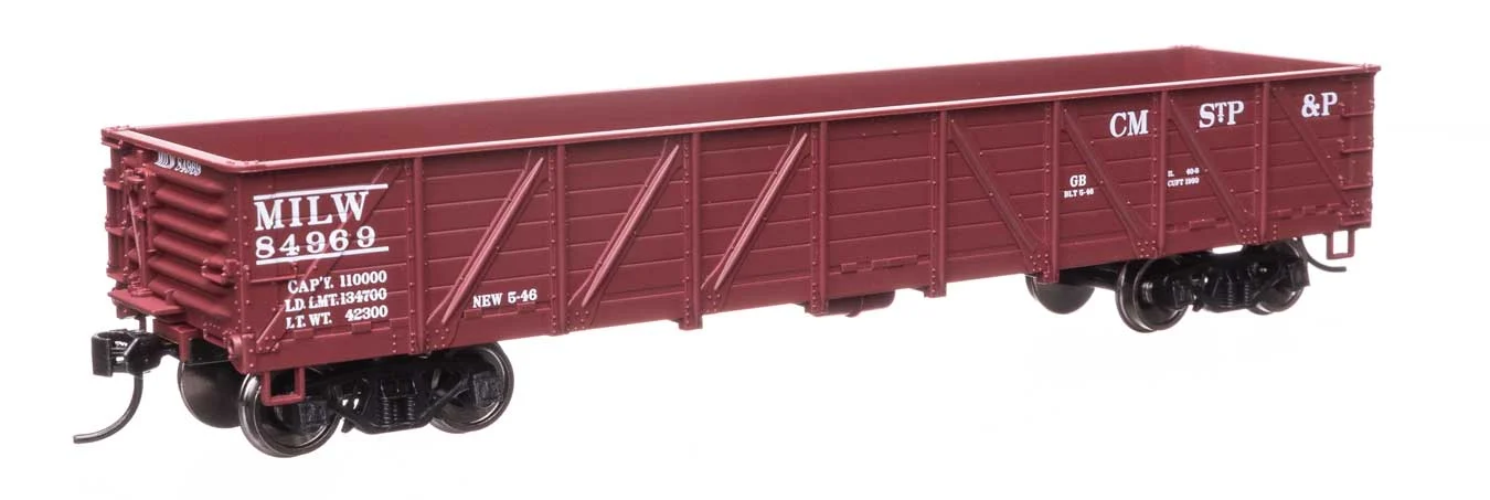 Walthers Mainline HO Milwaukee Road #84969 40' 50-Ton Drop Bottom Gondola