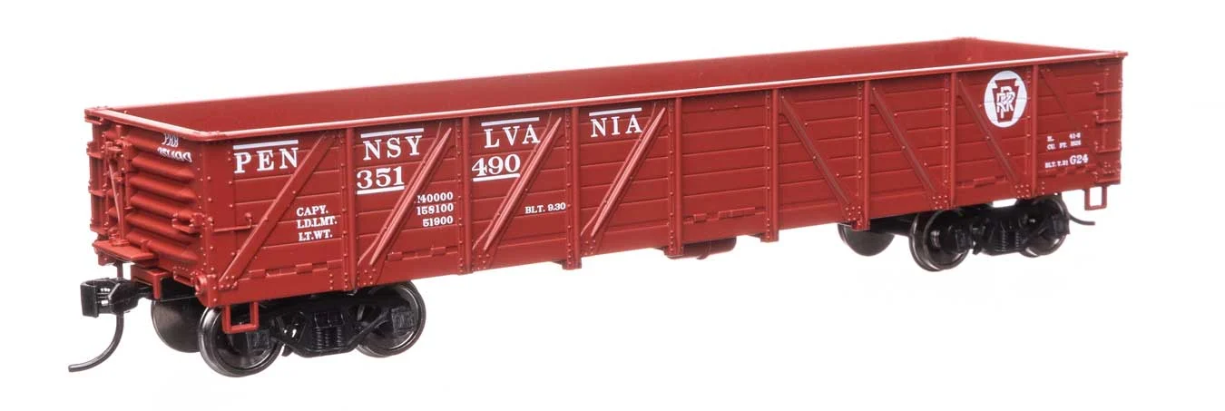 Walthers Mainline HO Pennsylvania Railroad #351490 40' 50-Ton Drop Bottom Gondola