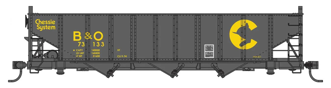 Walthers Mainline HO Scale Baltimore & Ohio #73133 70-Ton AAR 3-Bay Open Hopper